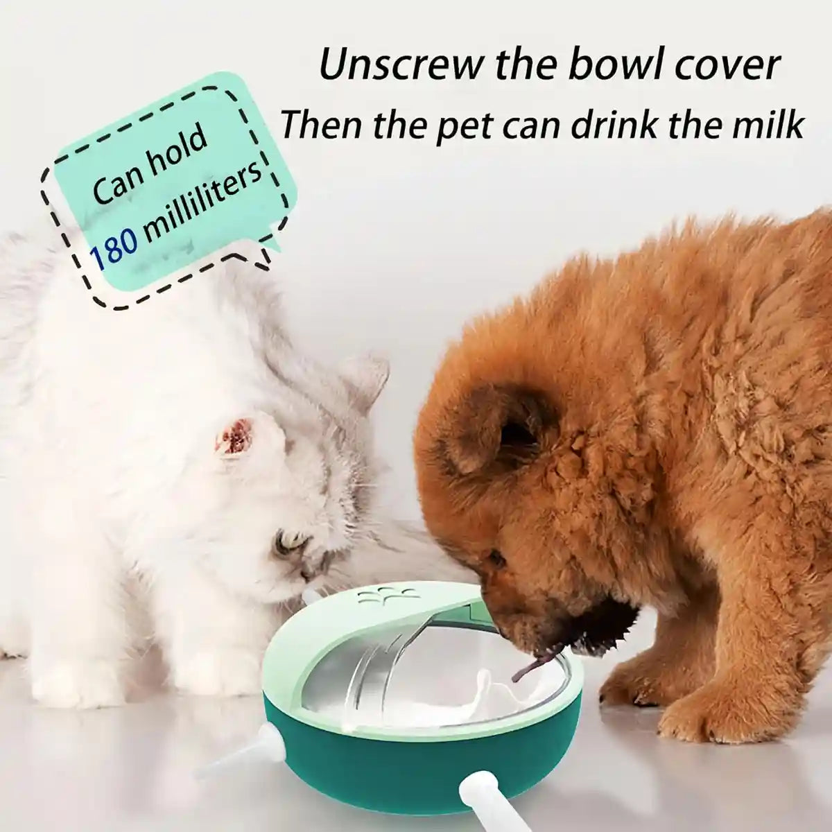 Newborn Pet Milk Feeder Bowl with 5 Silicone Nipples for Kittens & Pups