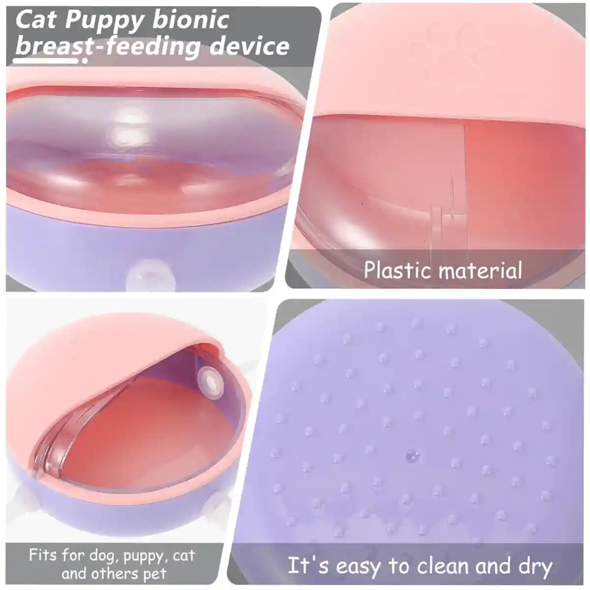 Newborn Pet Milk Feeder Bowl with 5 Silicone Nipples for Kittens & Pups
