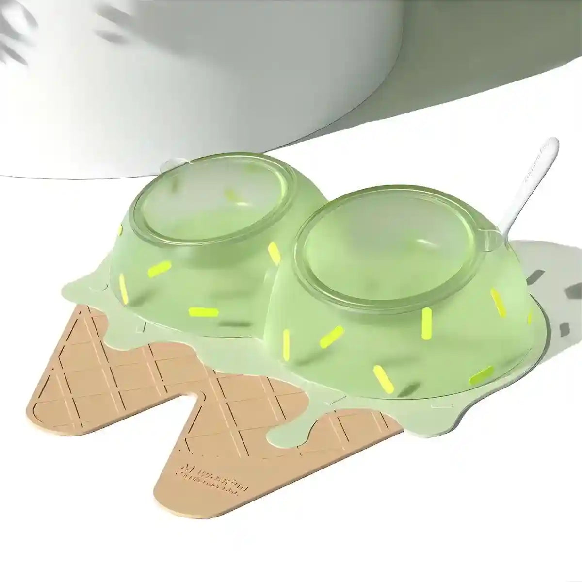 Ice Cream Shaped Tilted Pet Bowl Set for Cats and Small Dogs