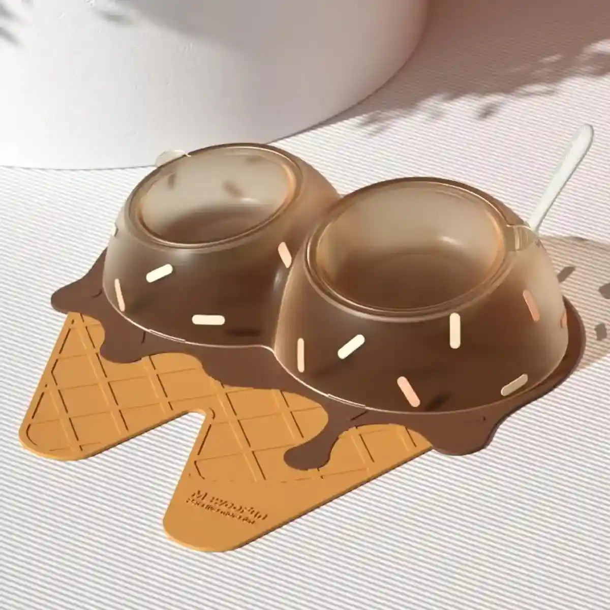 Ice Cream Shaped Tilted Pet Bowl Set for Cats and Small Dogs