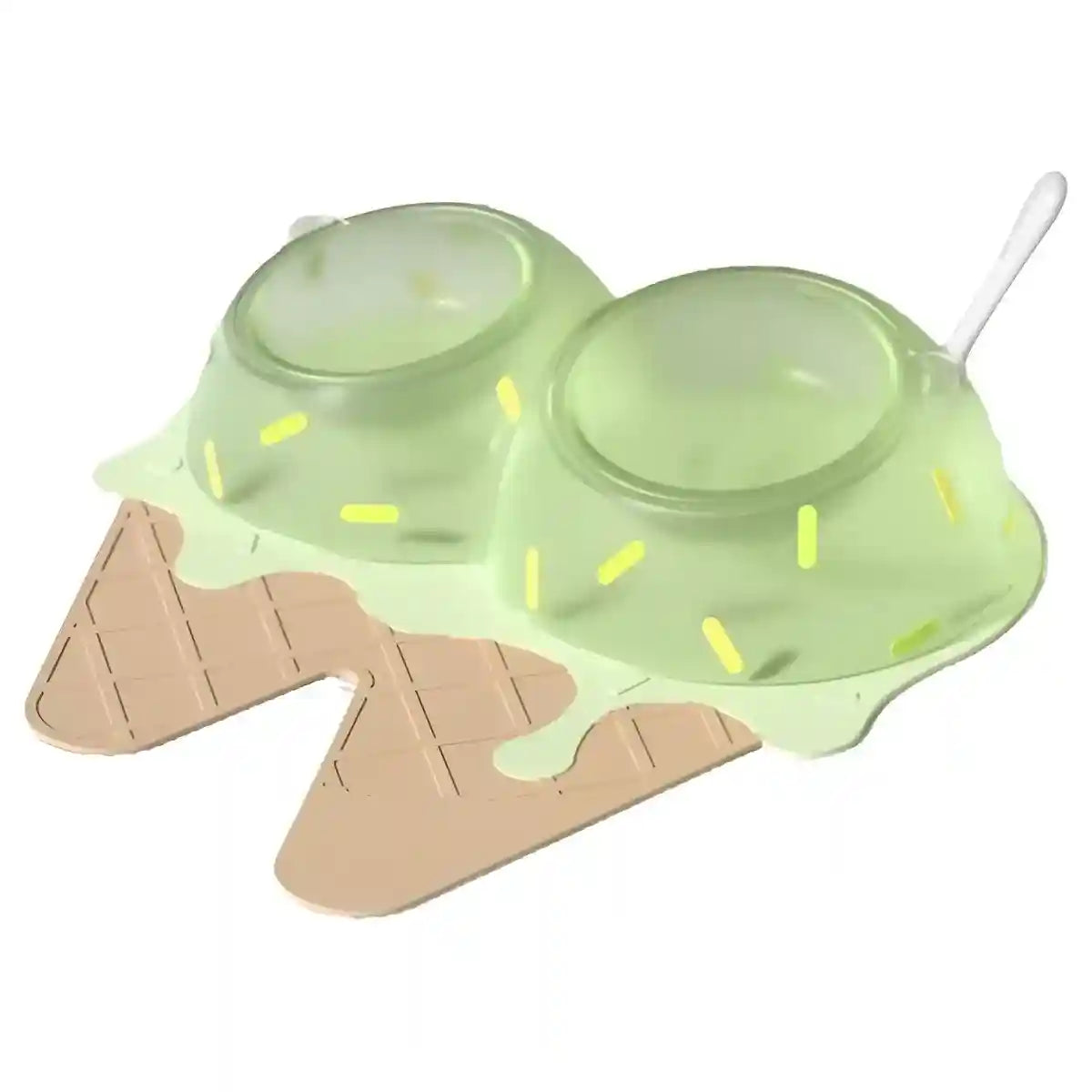 Ice Cream Shaped Tilted Pet Bowl Set for Cats and Small Dogs