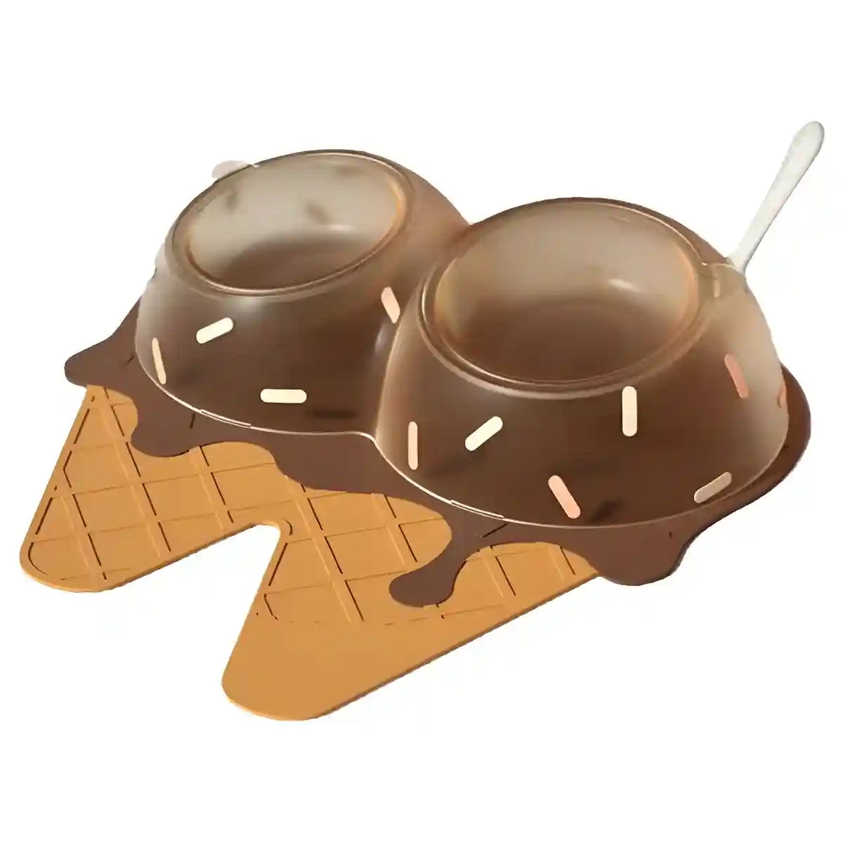 Ice Cream Shaped Tilted Pet Bowl Set for Cats and Small Dogs