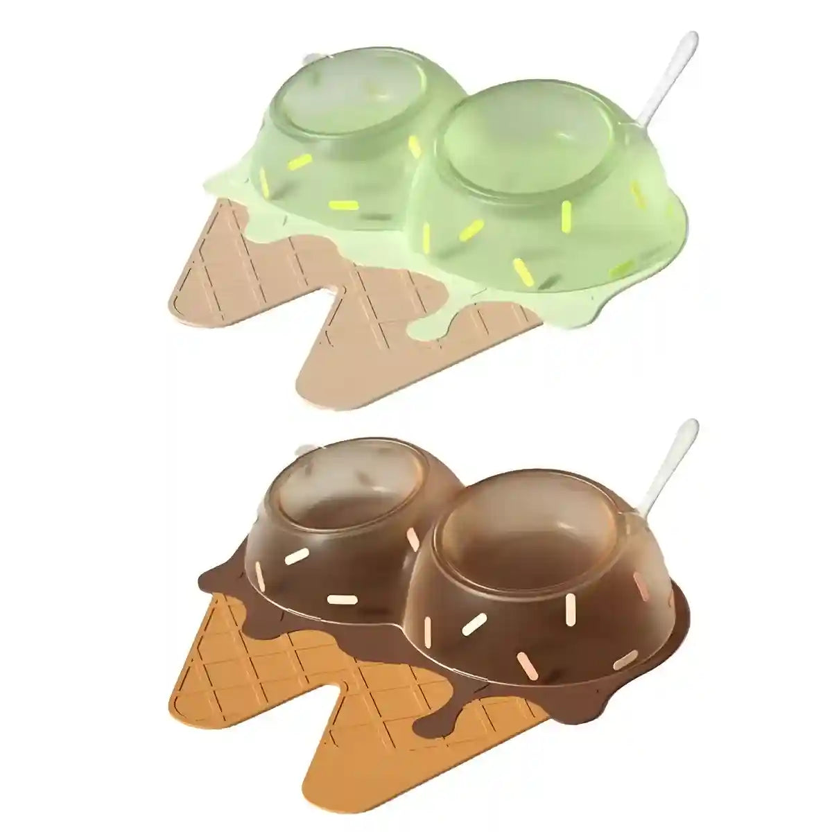 Ice Cream Shaped Tilted Pet Bowl Set for Cats and Small Dogs