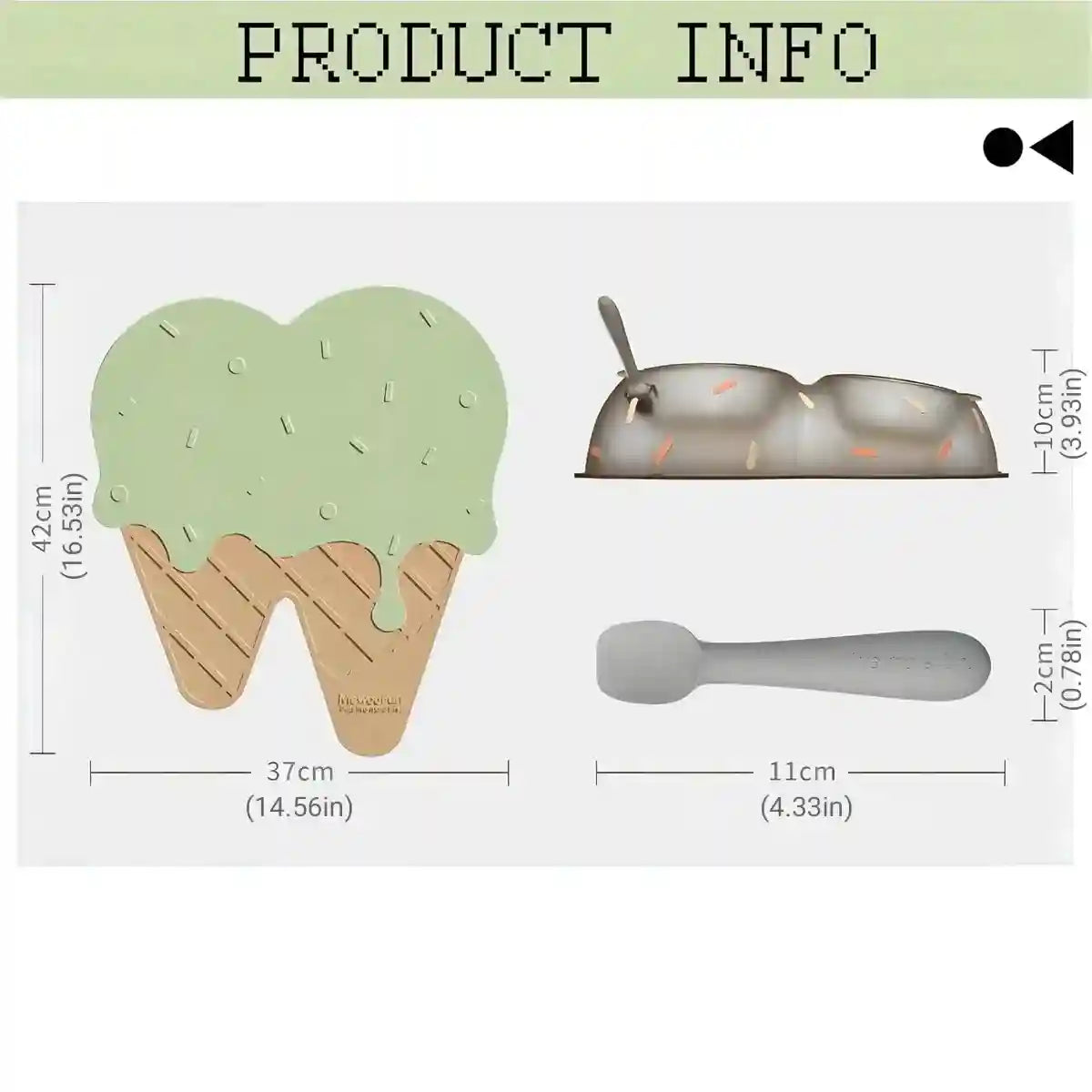 Ice Cream Shaped Tilted Pet Bowl Set for Cats and Small Dogs