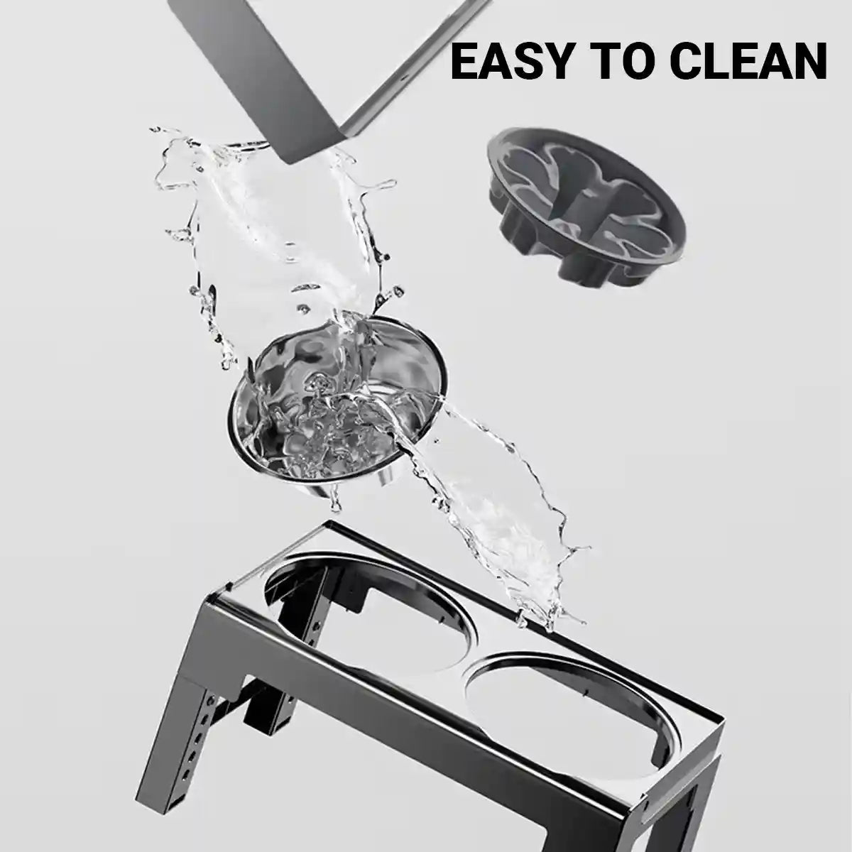 Adjustable Elevated Dog Bowl Stand With Non-Slip Base And Slow Feeder