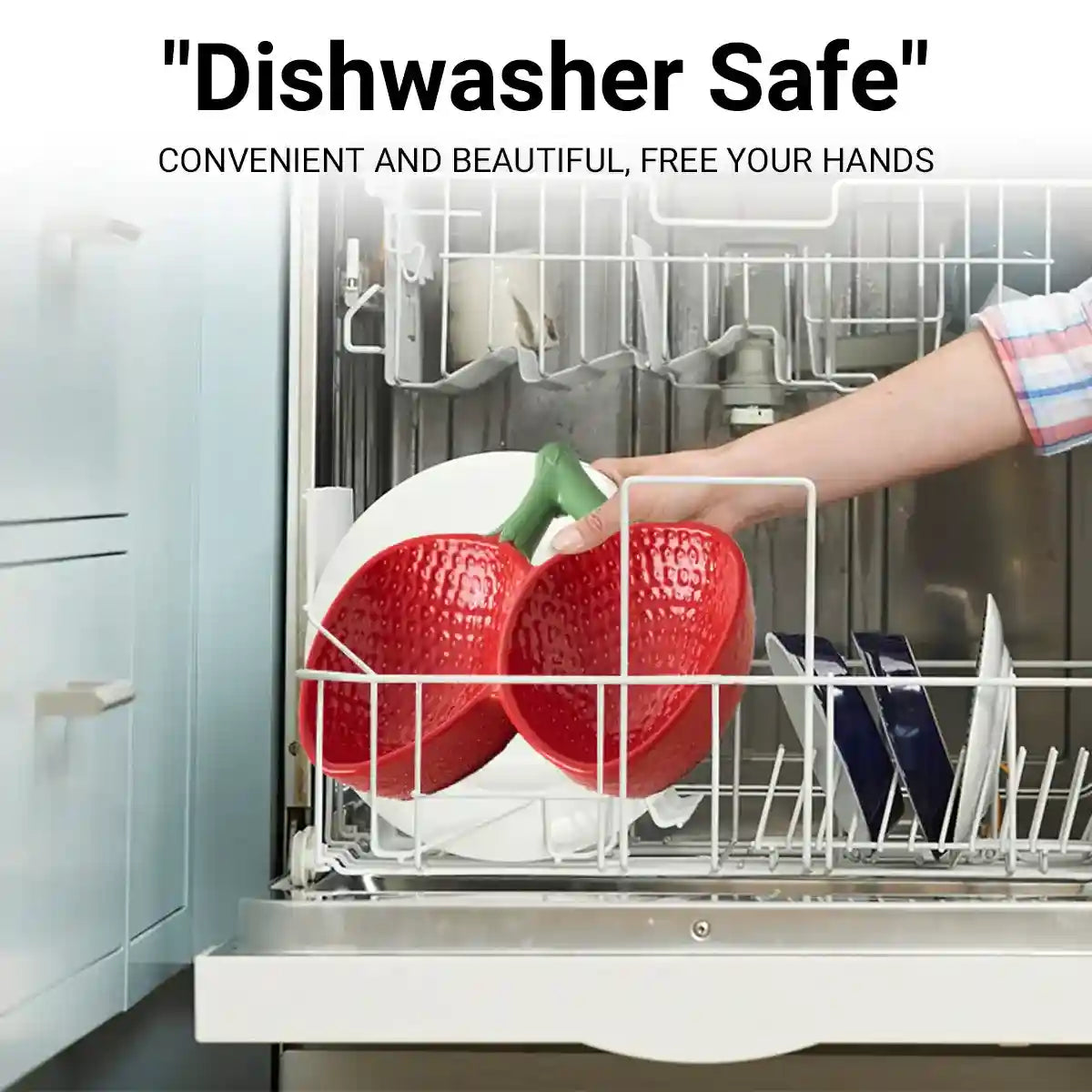 Strawberry Shaped Ceramic Pet Bowl for Cats and Small Dogs