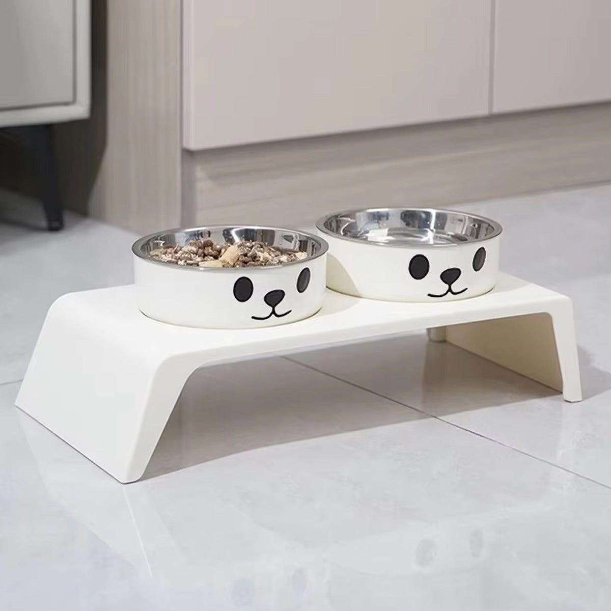Elevated Dual Pet Bowls with Stand for Cats & Dogs