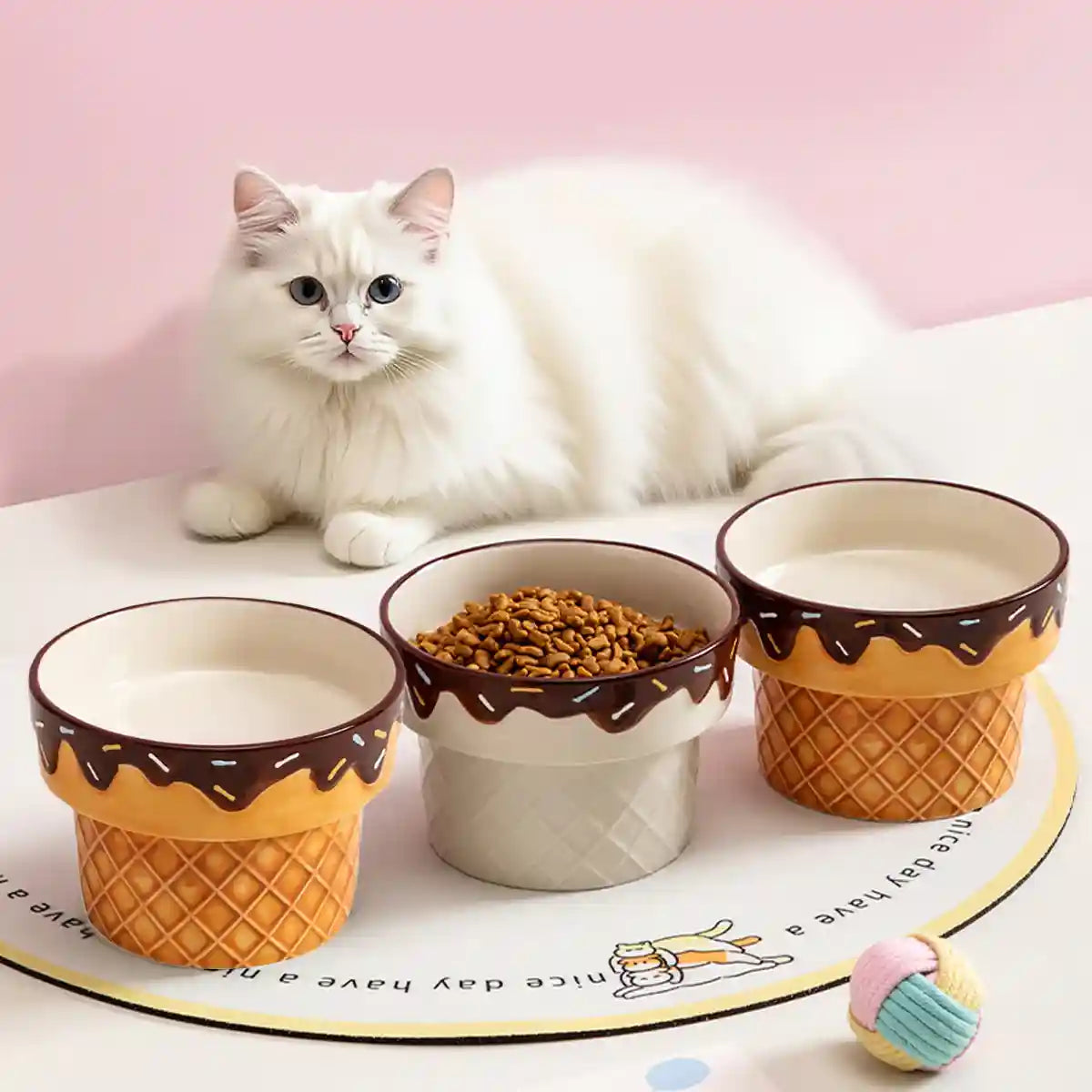 Creative Ice Cream Ceramic Pet Bowl