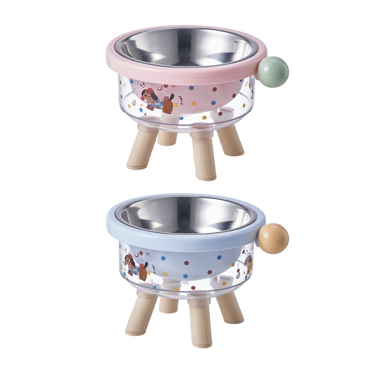 Elevated Pet Bowl Detachable Stainless Steel Feeding Bowl