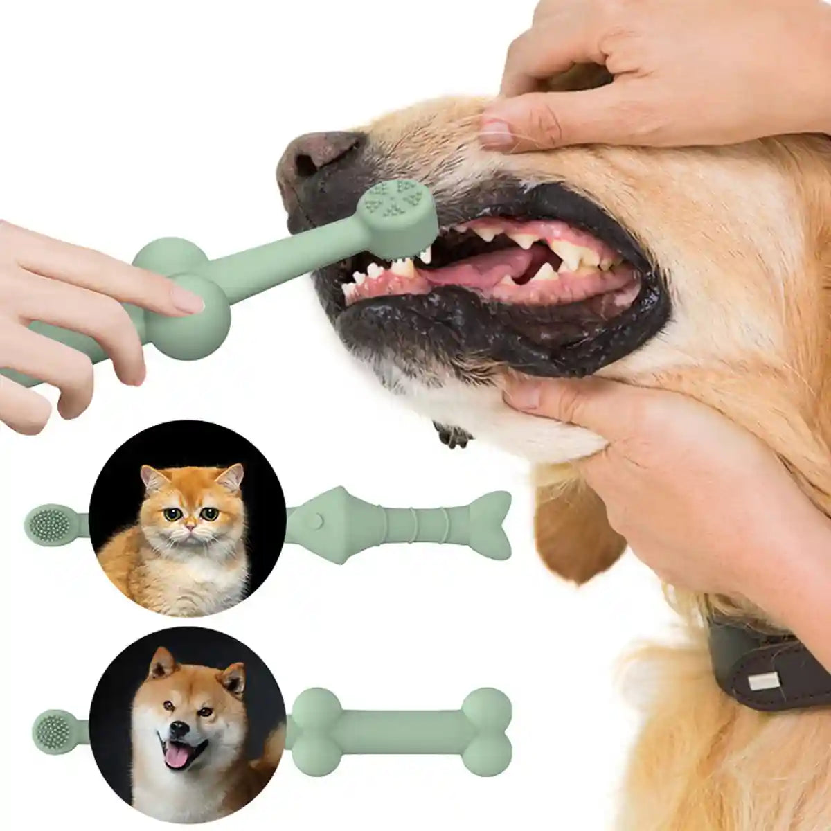 Silicone Pet Toothbrush for Dogs and Cats Gentle Dental Cleaning Brush