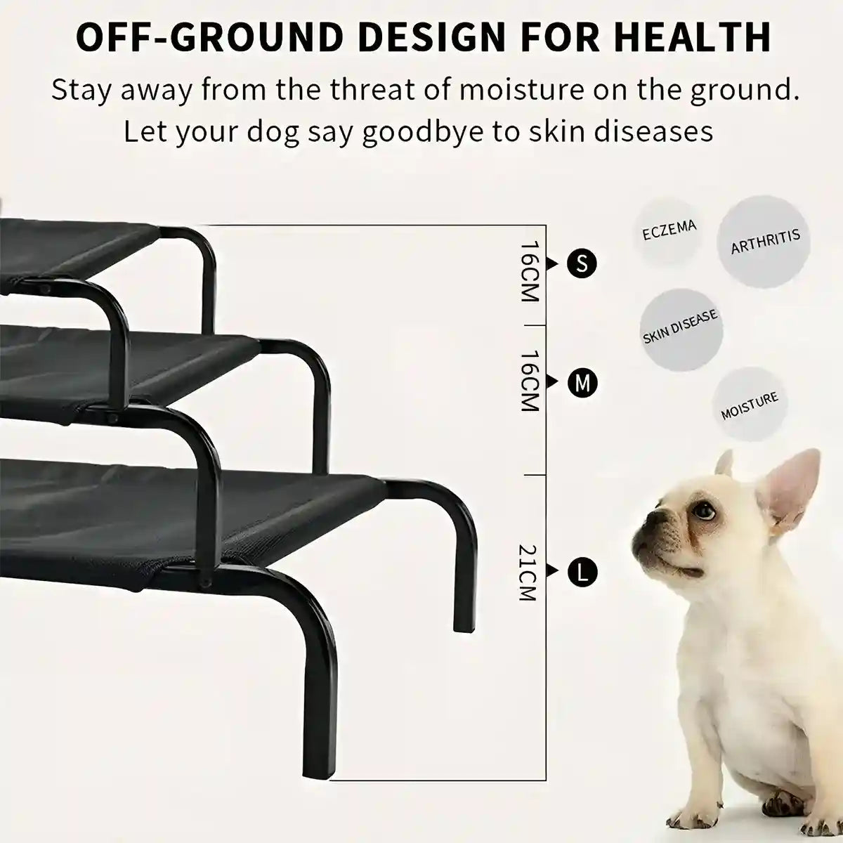 Elevated Breathable Pet Bed for Indoor and Outdoor Use