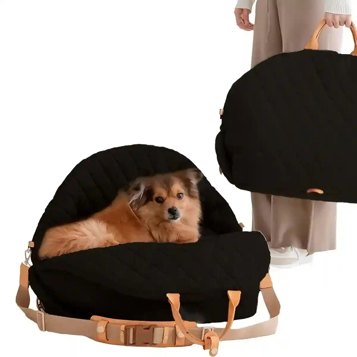 3-in-1 Dog Carrier Bag for Travel Car Seat Pet Bed & Portable Carrier