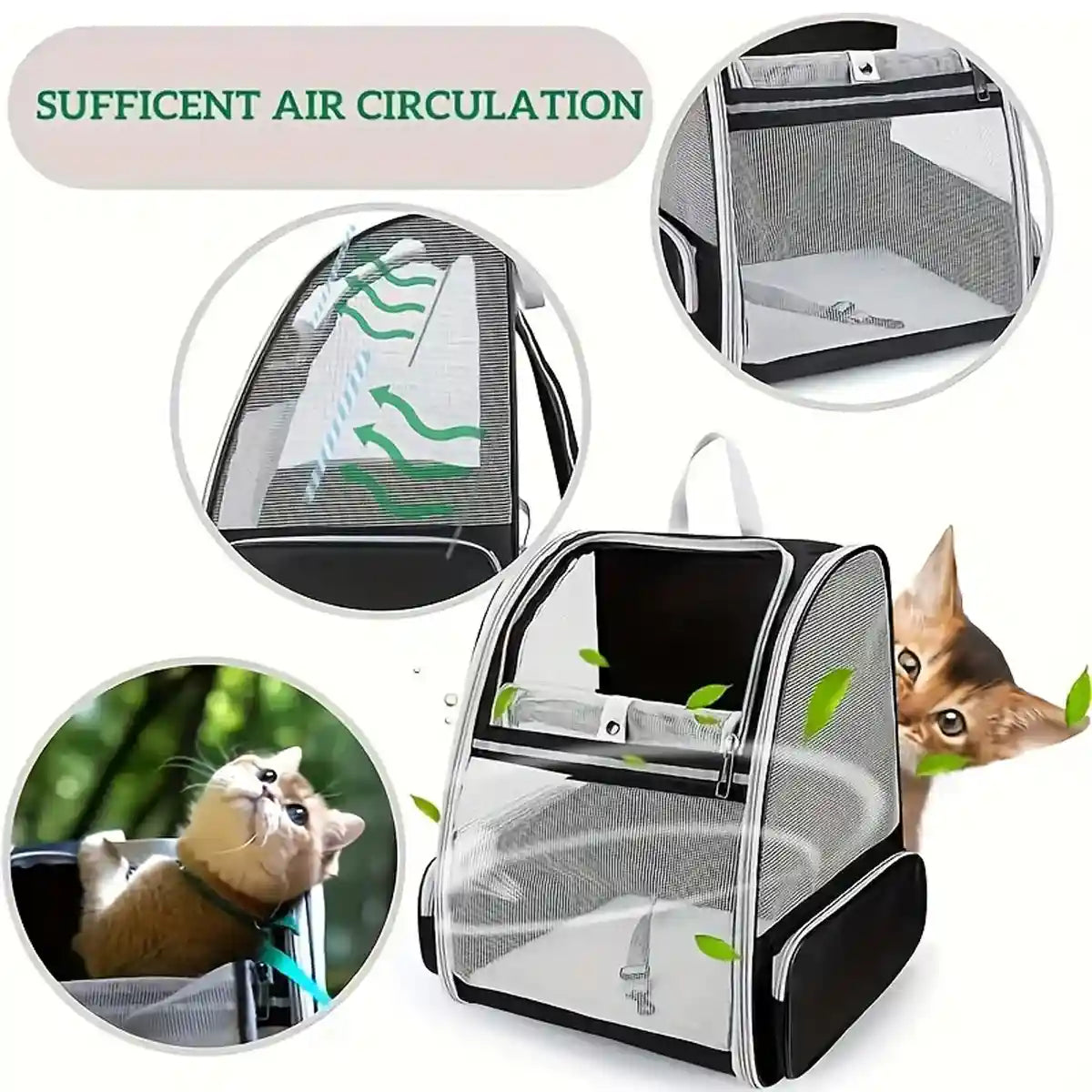 Large Foldable Breathable Portable Cat Dog Bag Pet Backpack