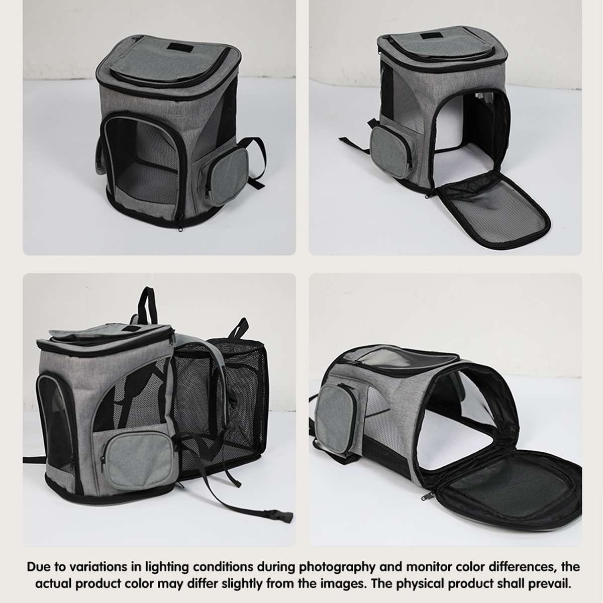 Expandable Pet Travel Backpack - Cat Carrier Bag for Small Dogs