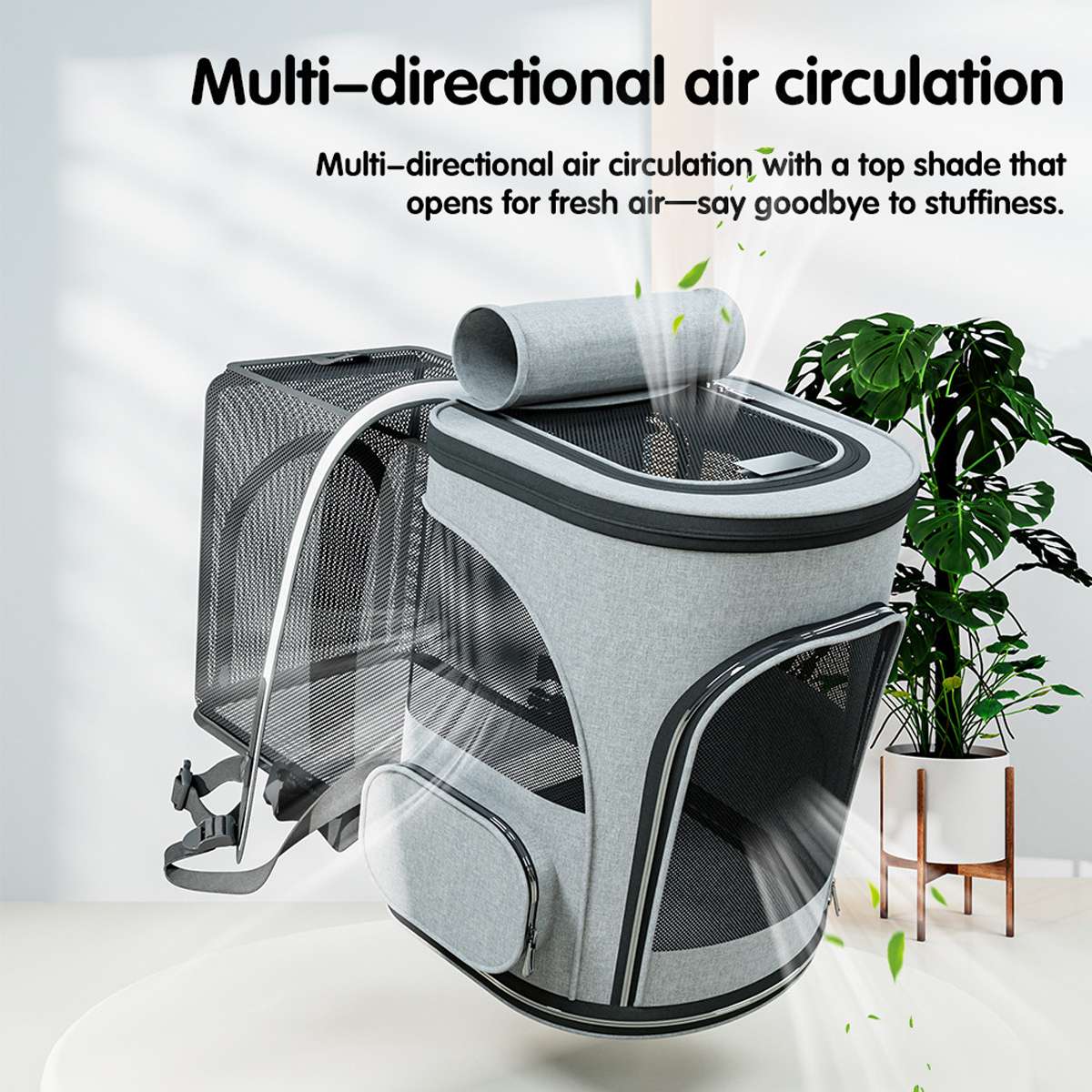 Expandable Pet Travel Backpack - Cat Carrier Bag for Small Dogs