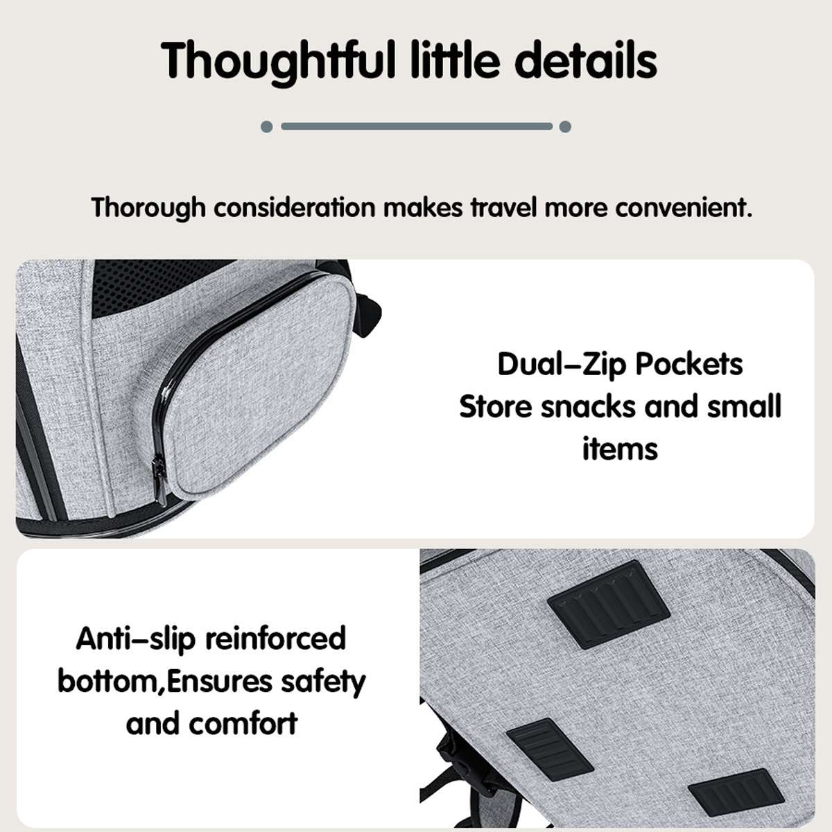Expandable Pet Travel Backpack - Cat Carrier Bag for Small Dogs