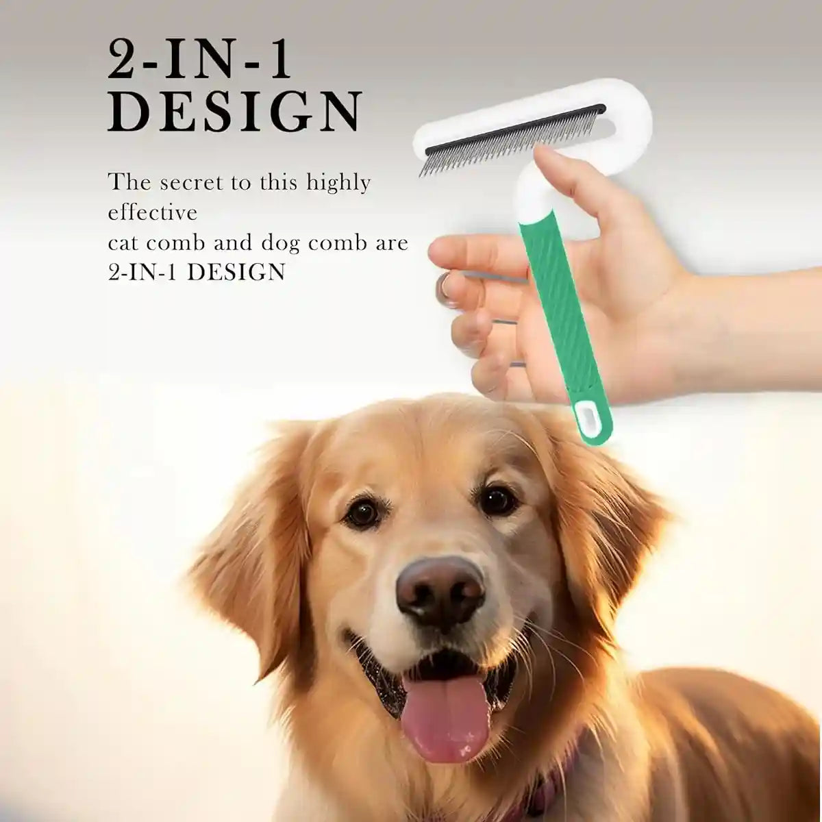 T-Shaped Pet Grooming Comb Dual Teeth Detangler for Cats & Dogs