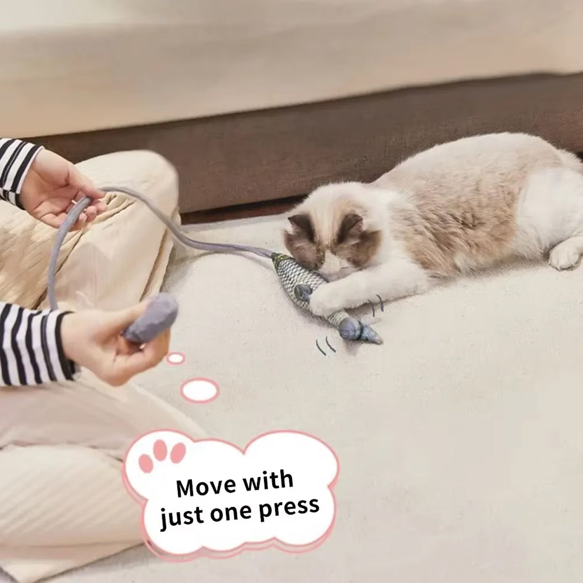 Interactive Cat Toy Wand With Catnip