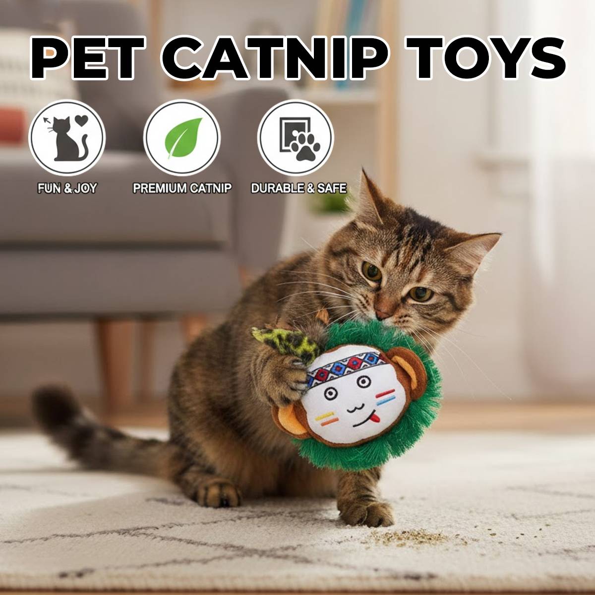 Catnip Plush Cat Toy | Bite-Resistant Interactive Toy for Indoor Cats