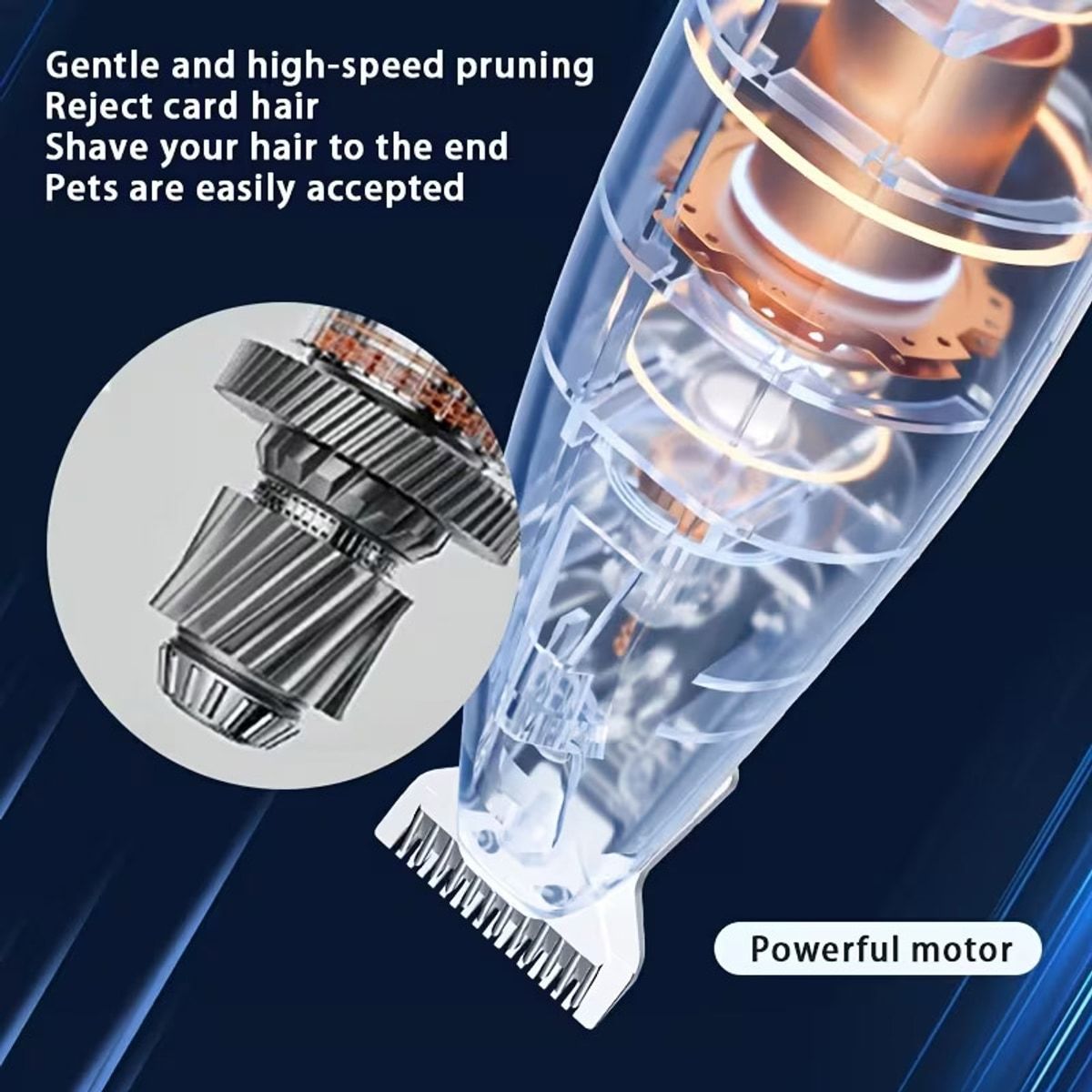 White LED Pet Paw Hair Trimmer with USB Cable