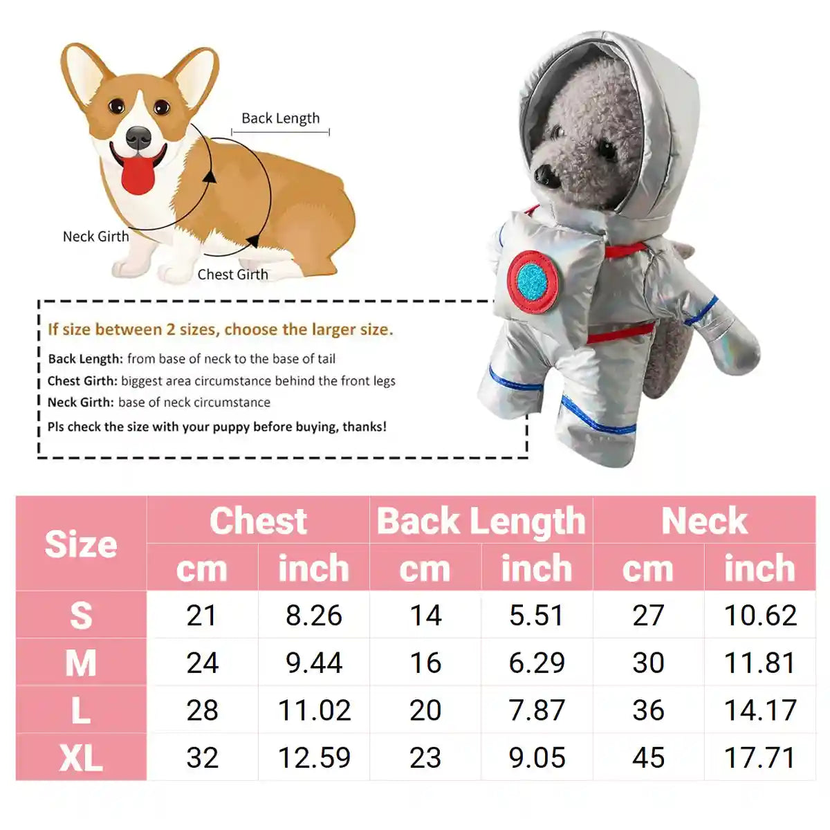 Pet Astronaut Costume Funny Space Suit for Cats & Small Dogs