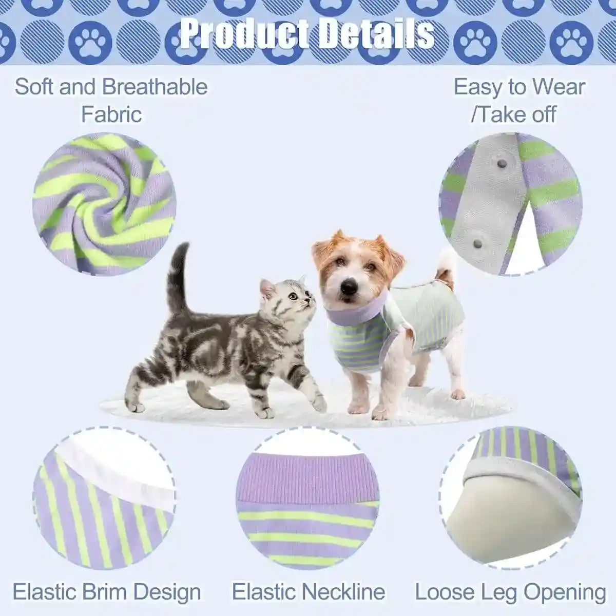 Dog Recovery Shirt Soft Breathable Post Surgery Wear for Female Dogs