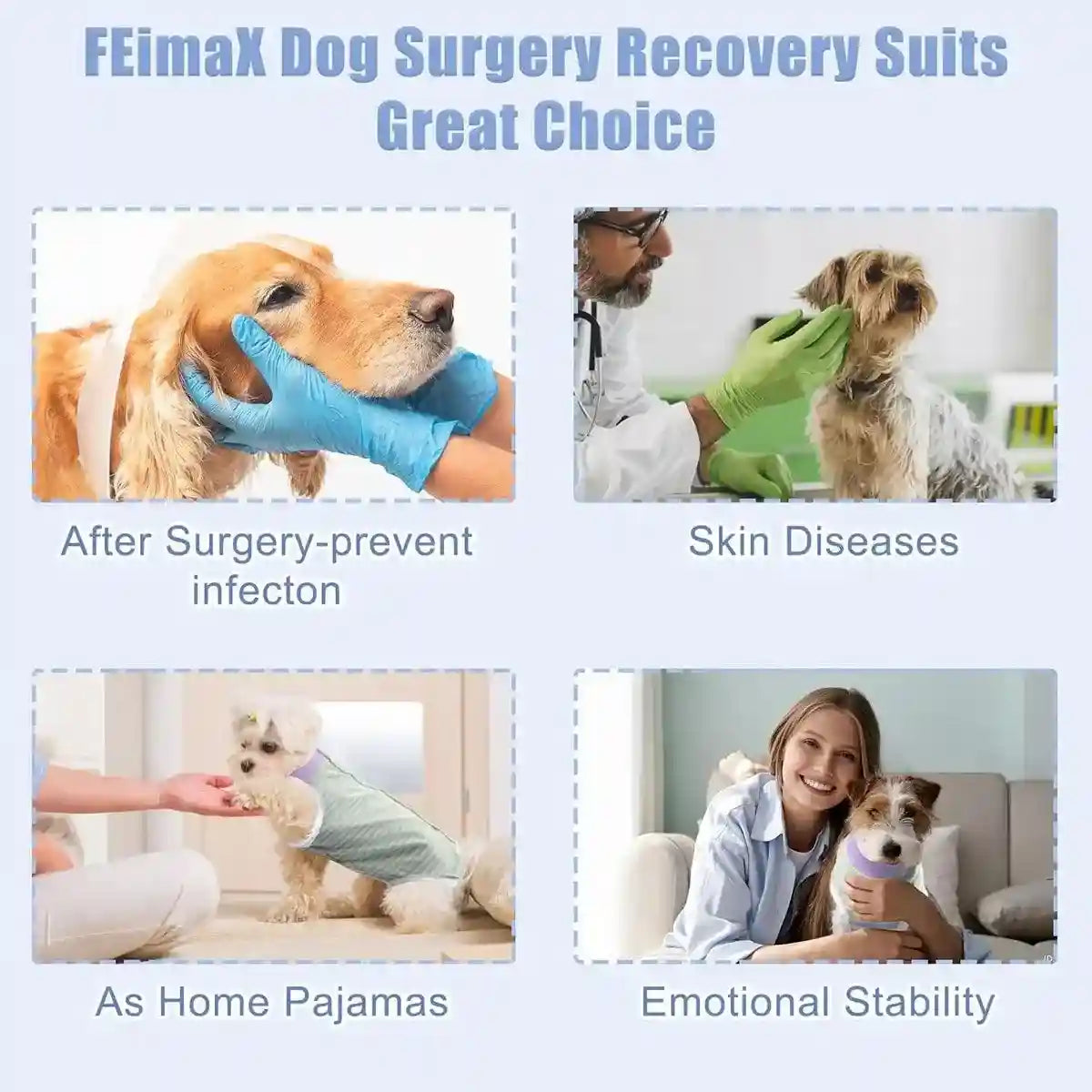 Dog Recovery Shirt Soft Breathable Post Surgery Wear for Female Dogs