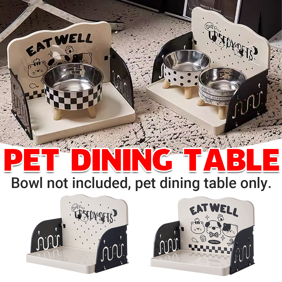 Adjustable Pet Feeding Station Tray