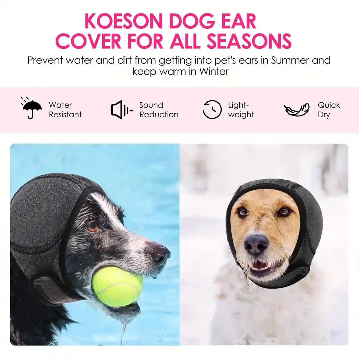 Dog Earmuffs Headgear Waterproof Noise-Reducing Comfort Hood