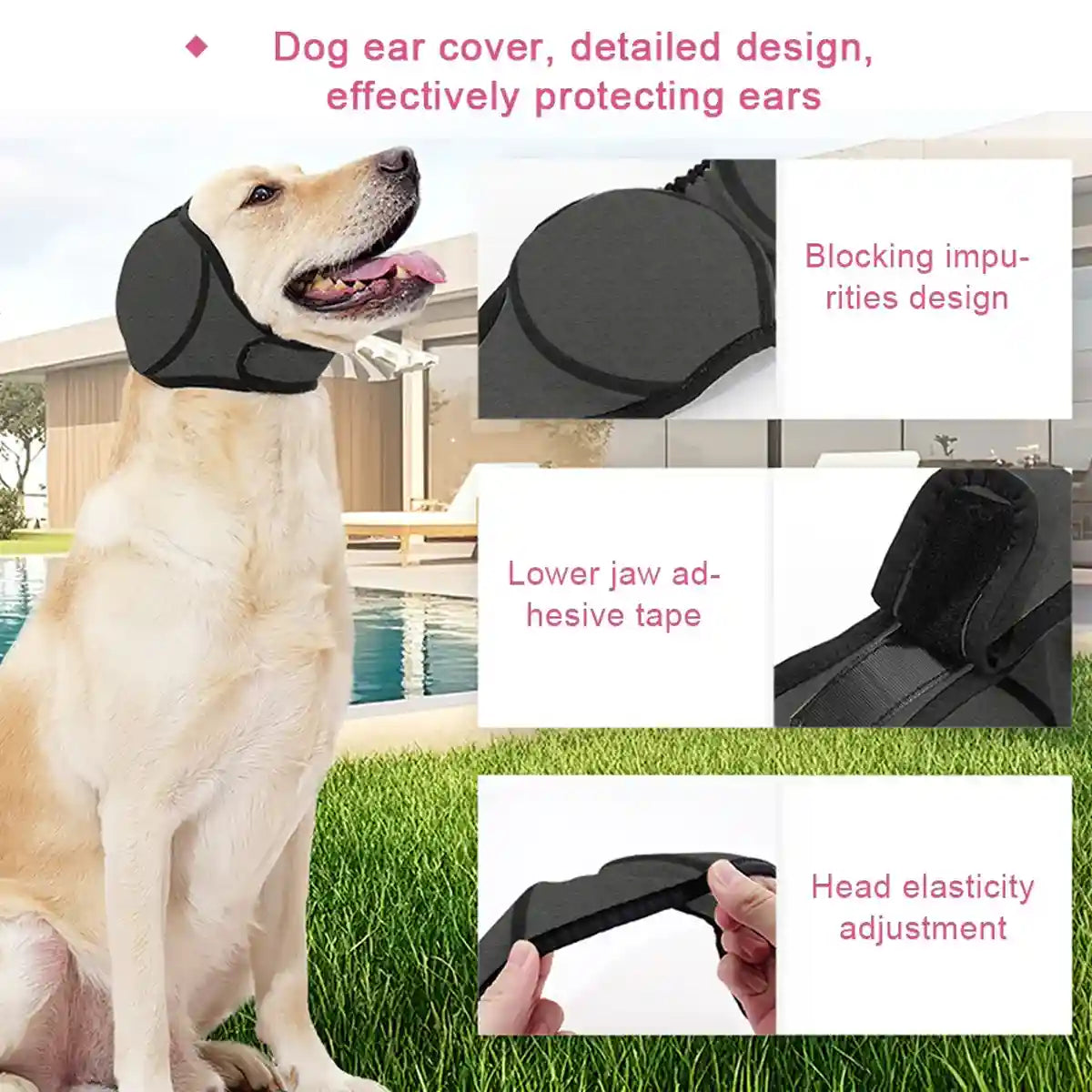 Dog Earmuffs Headgear Waterproof Noise-Reducing Comfort Hood
