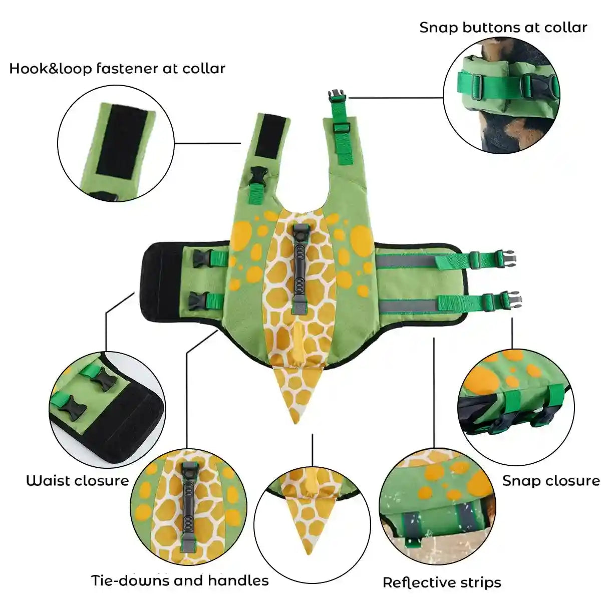 Shark Style Dog Life Jacket Float Vest for Swimming & Safety