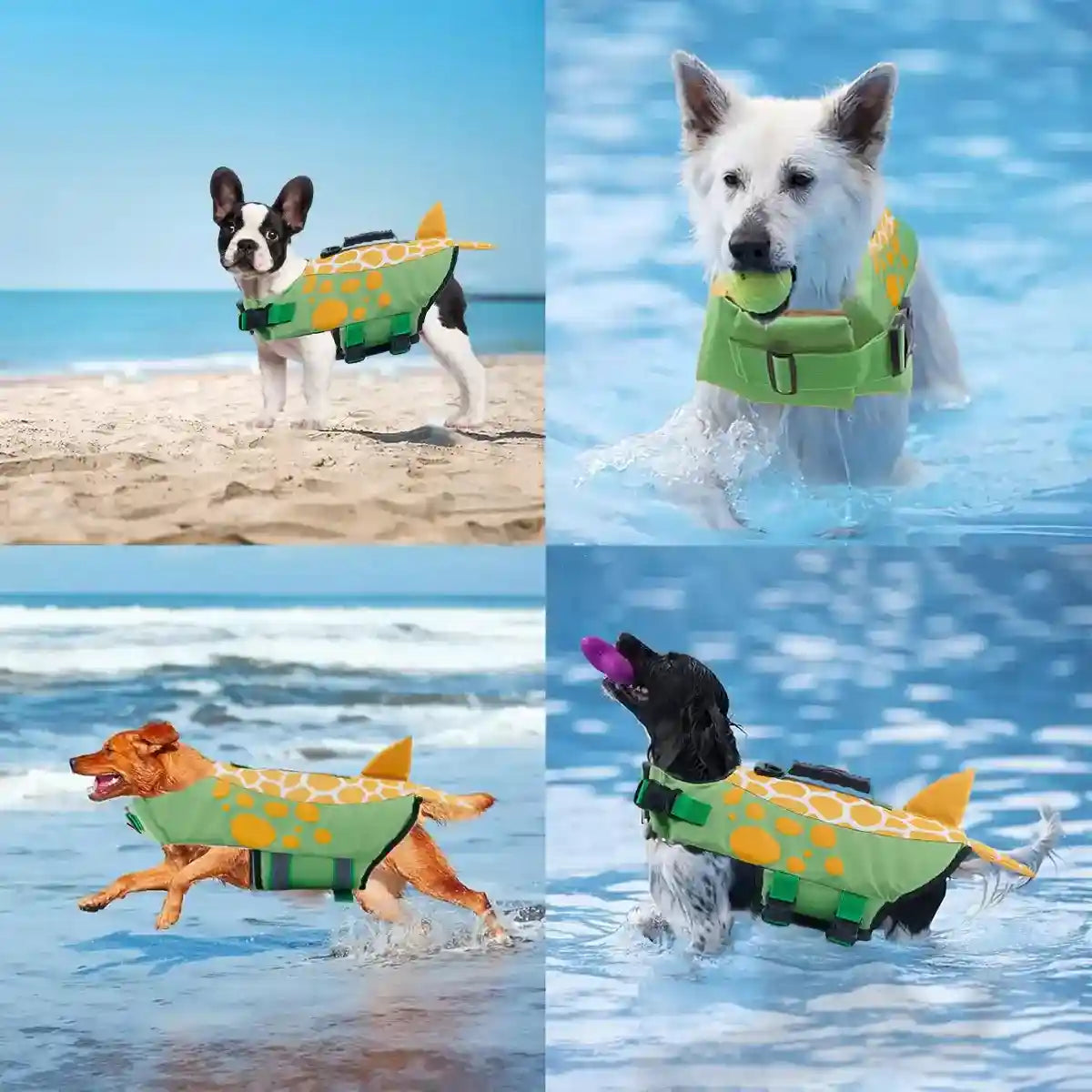 Shark Style Dog Life Jacket Float Vest for Swimming & Safety
