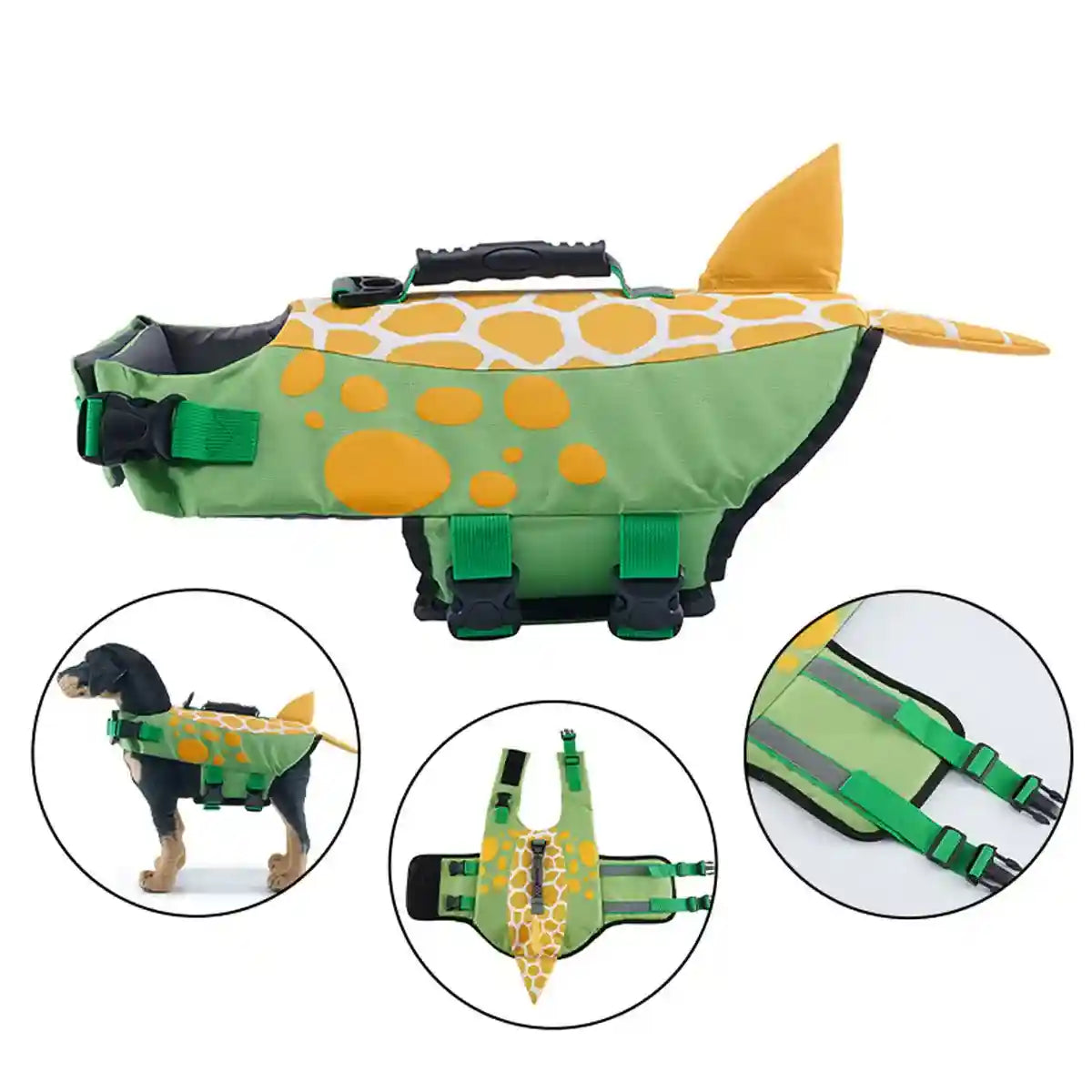 Shark Style Dog Life Jacket Float Vest for Swimming & Safety