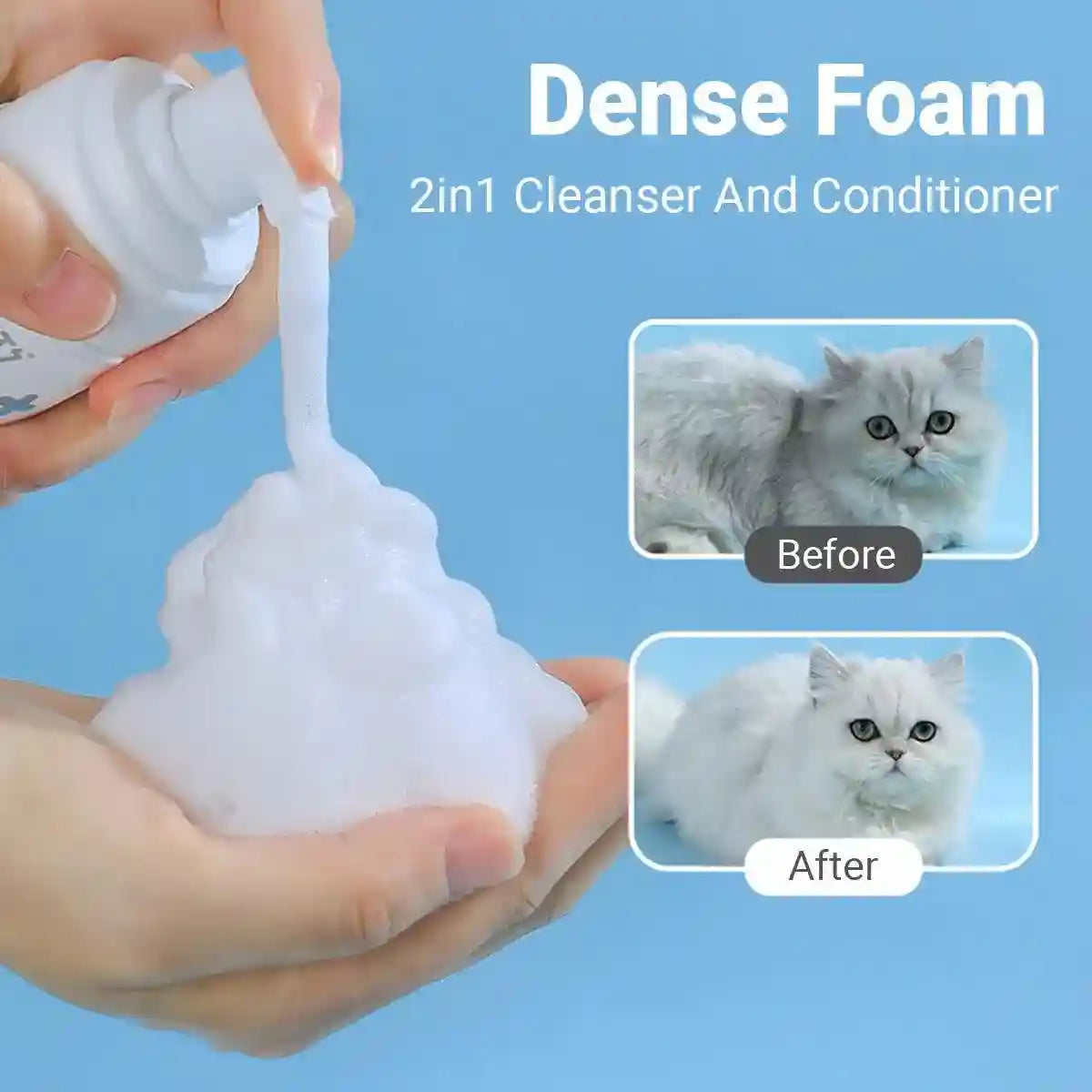 Pet Dry Cleaning Foam Mousse 150ml Water-Free Body Wash for Cats and Dogs