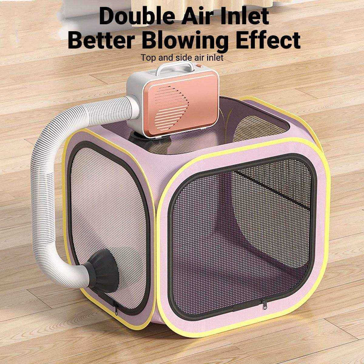 Portable Grooming Solution with Foldable Dog Dryer Box for Cats and Small Dogs