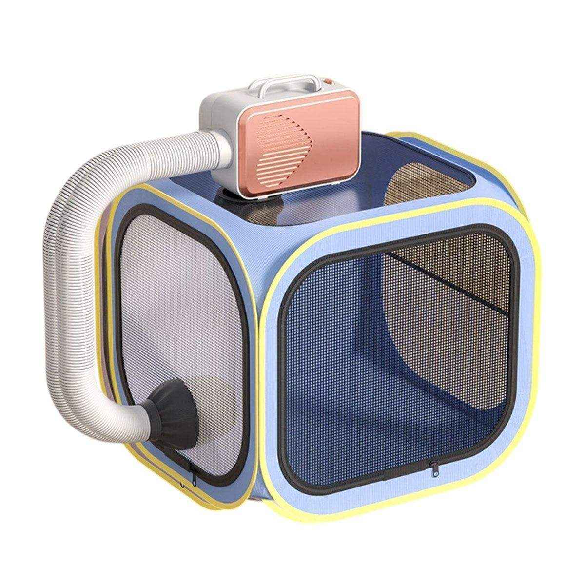 Portable Grooming Solution with Foldable Dog Dryer Box for Cats and Small Dogs