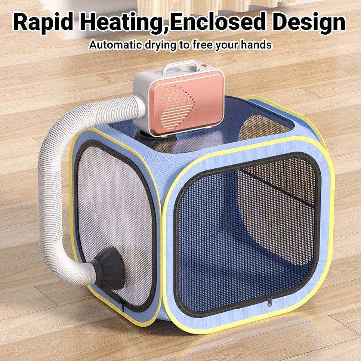 Portable Grooming Solution with Foldable Dog Dryer Box for Cats and Small Dogs