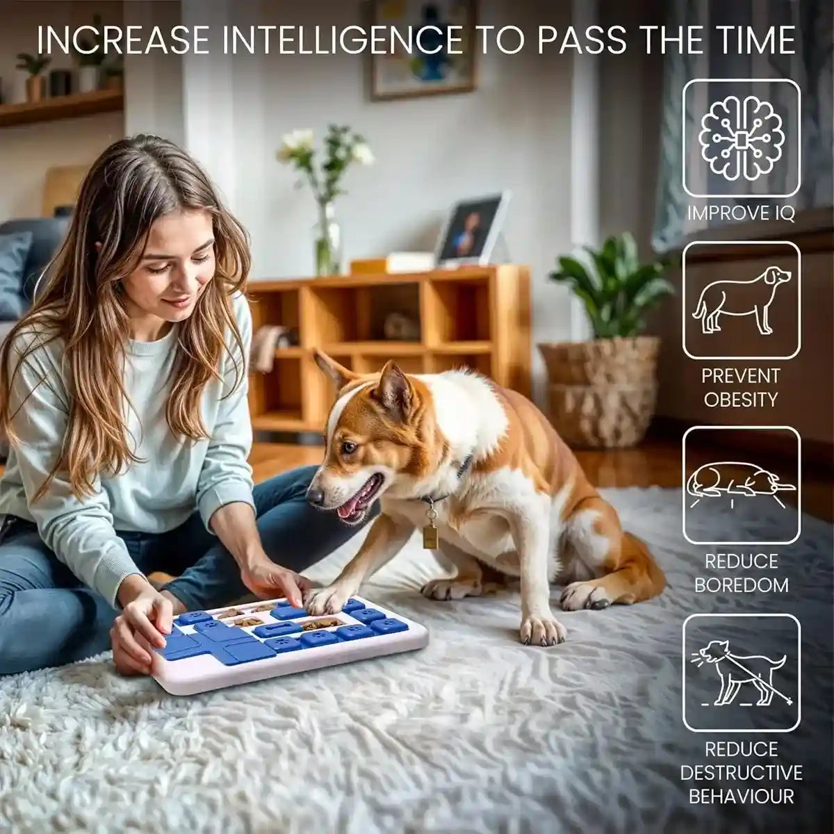 Interactive Dog Puzzle Toy Slow Feeder Brain Game for Pets