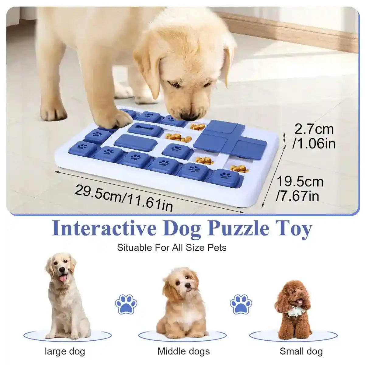 Interactive Dog Puzzle Toy Slow Feeder Brain Game for Pets