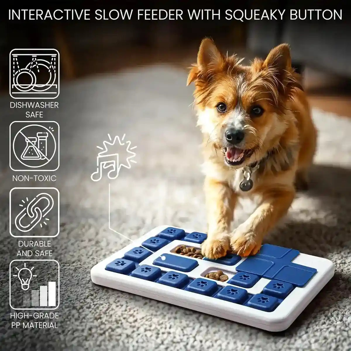 Interactive Dog Puzzle Toy Slow Feeder Brain Game for Pets
