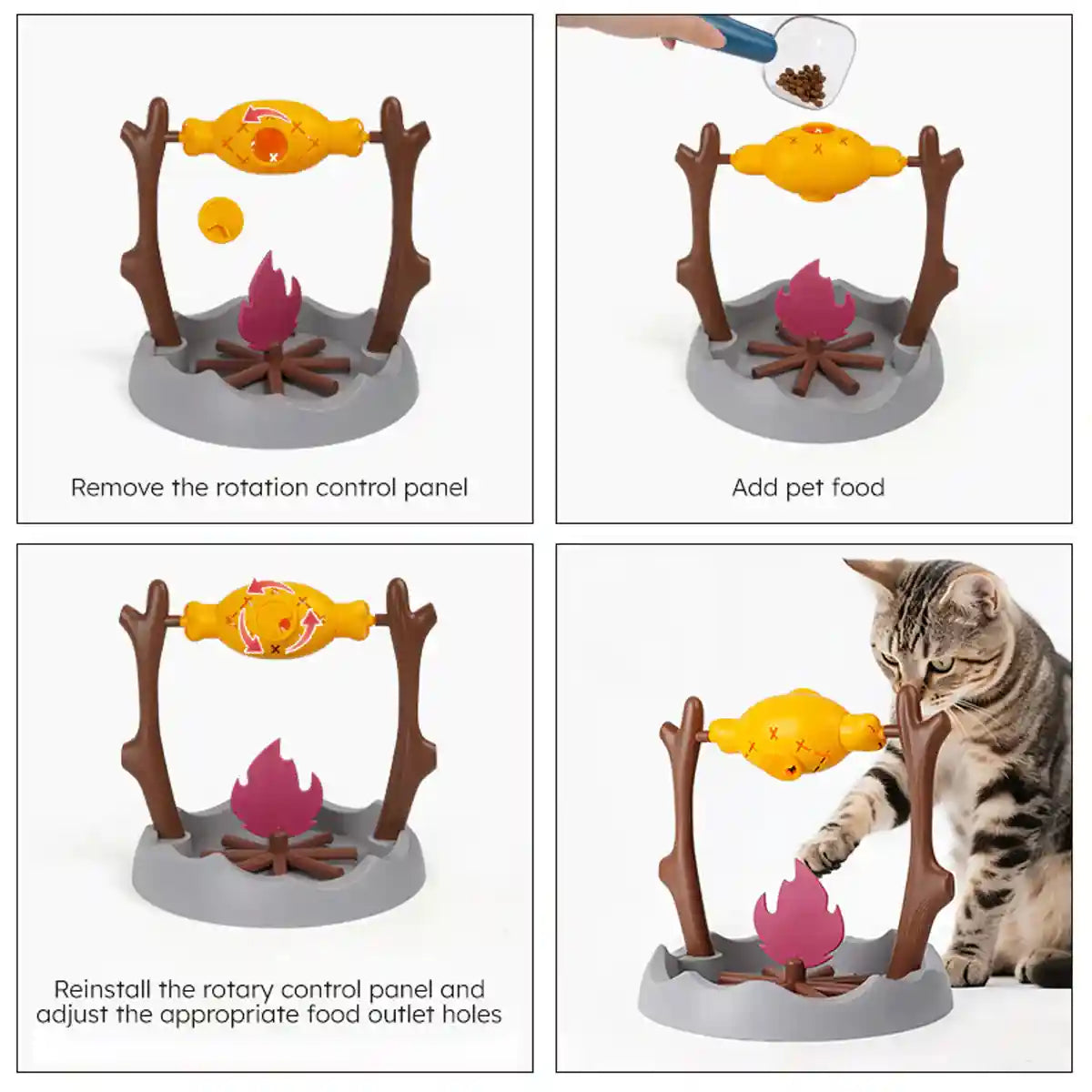 Interactive Pet Toy 360° Rotating Food Dispensing Puzzle Toy for Cats & Dogs