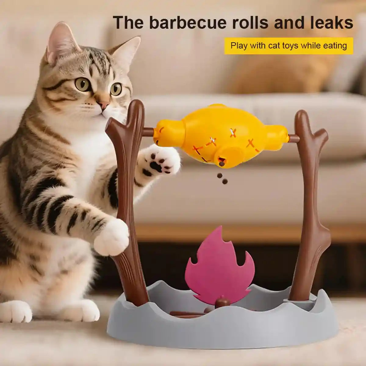 Interactive Pet Toy 360° Rotating Food Dispensing Puzzle Toy for Cats & Dogs