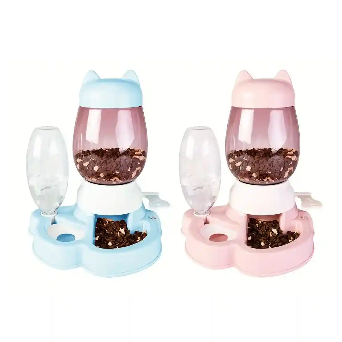Automatic Pet Food Dispenser with Water Bottle 2.2L Feeder for Cats & Dogs