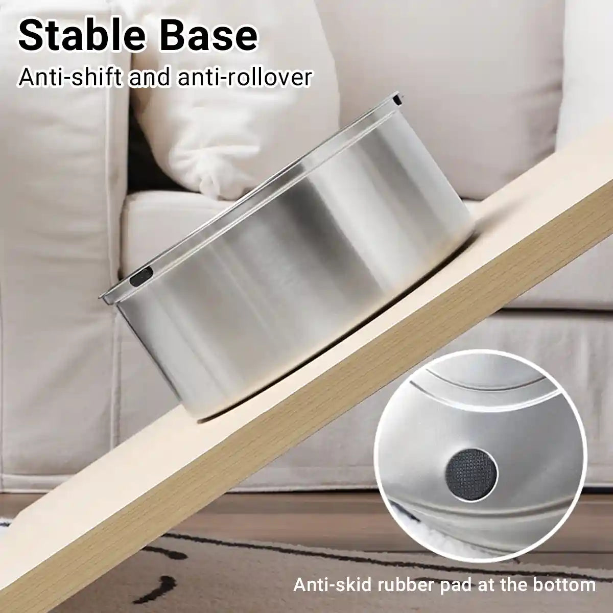 Stainless Steel Pet Floating Water Bowl Spillproof 1L/3L