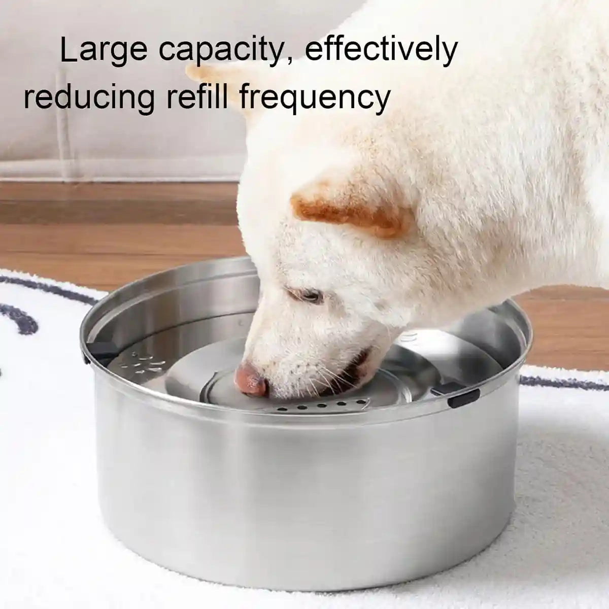 Stainless Steel Pet Floating Water Bowl Spillproof 1L/3L