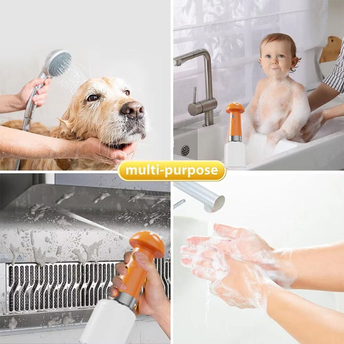 Pet Foaming Tool One-Button Electric Foam Sprayer for Dog Cat Bath