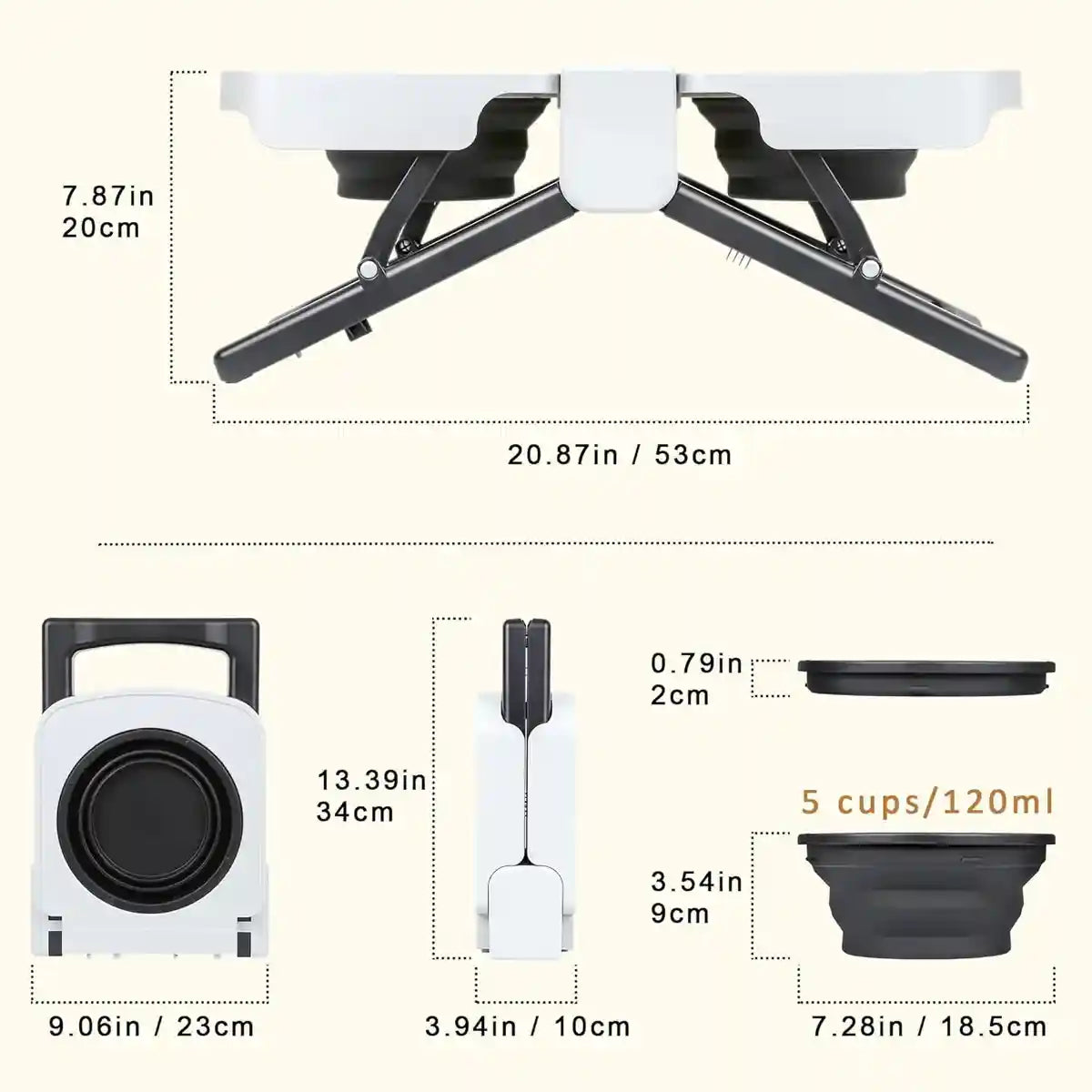 Foldable Elevated Double Pet Bowl