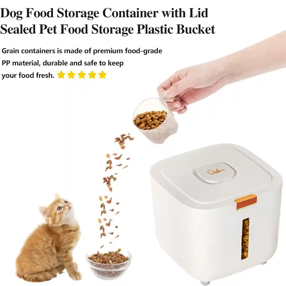 Airtight Pet Food Storage Bucket with Visual Window