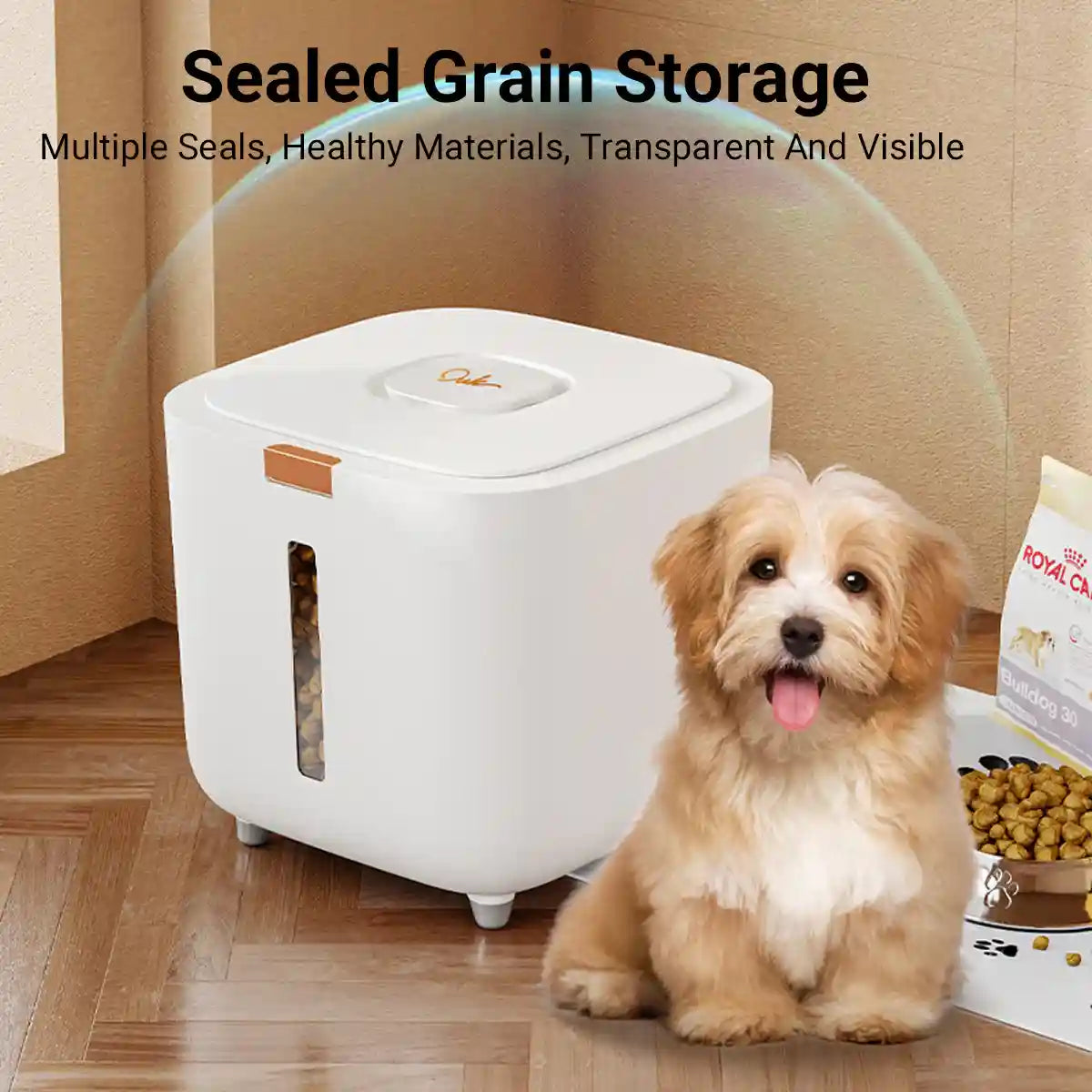Airtight Pet Food Storage Bucket with Visual Window