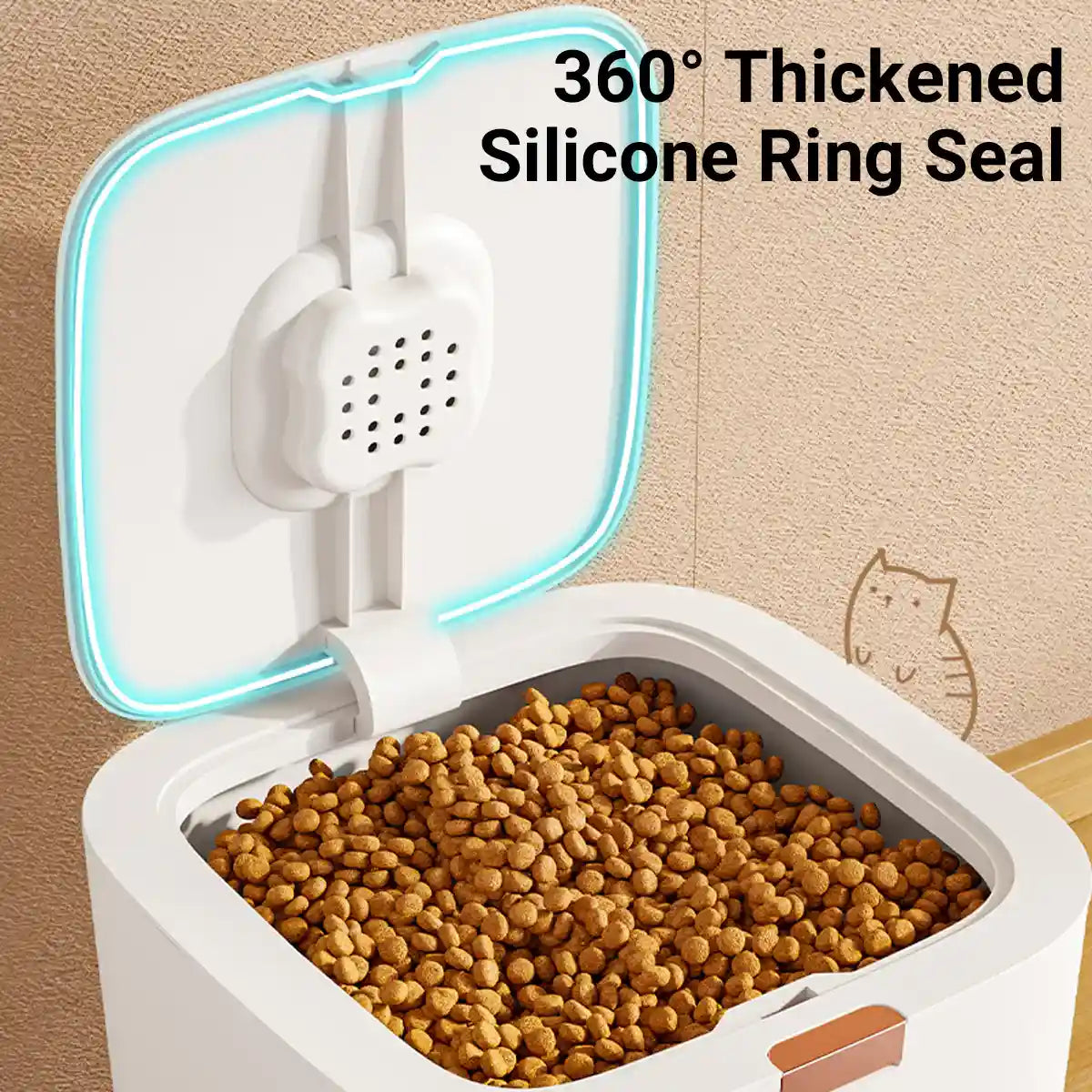 Airtight Pet Food Storage Bucket with Visual Window